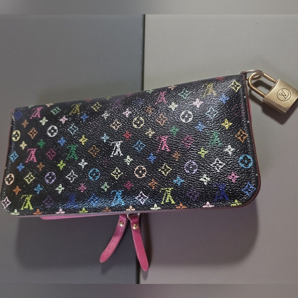 Louis Vuitton xTakashi Murakami Black Monogram Multicolore Insolite Wallet W BOX - Picture 13 of 14